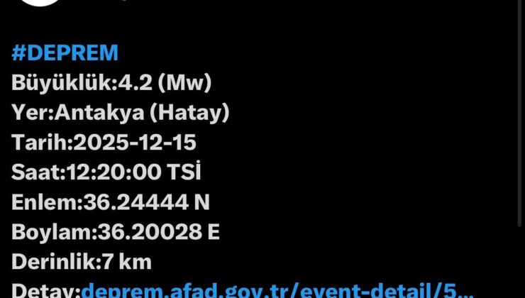 Hatay’da Deprem Paniği…