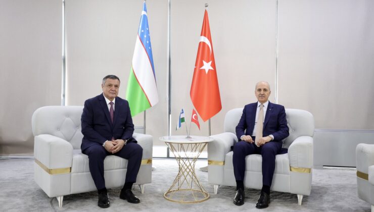 TBMM Başkanı Kurtulmuş, Özbekistan’da Yasama Meclisi Başkanı İsmailov ile Görüştü